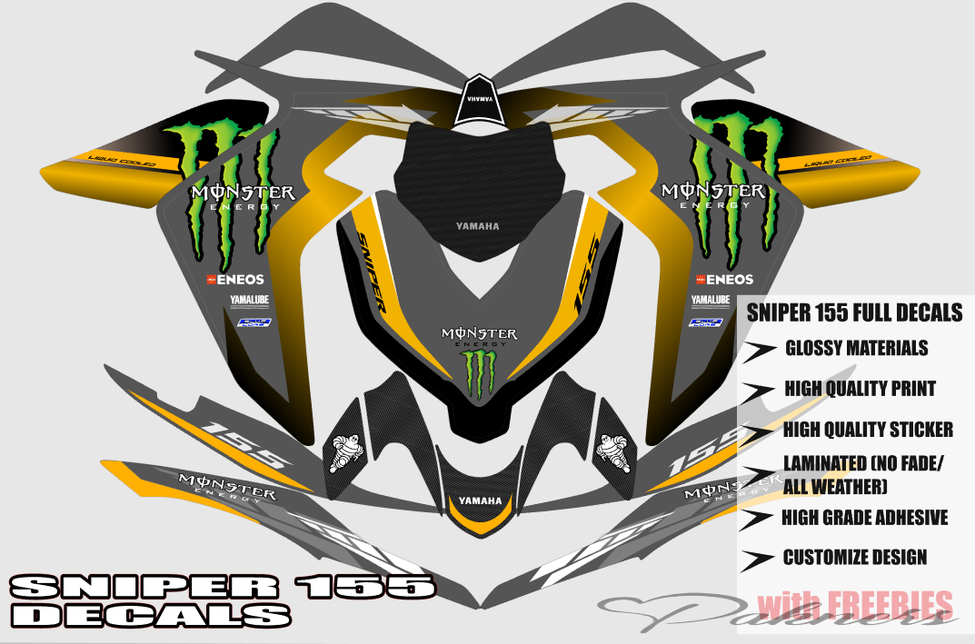 Sniper 155 YAMAHA Decals Laminated Anti fading high grade adhesive