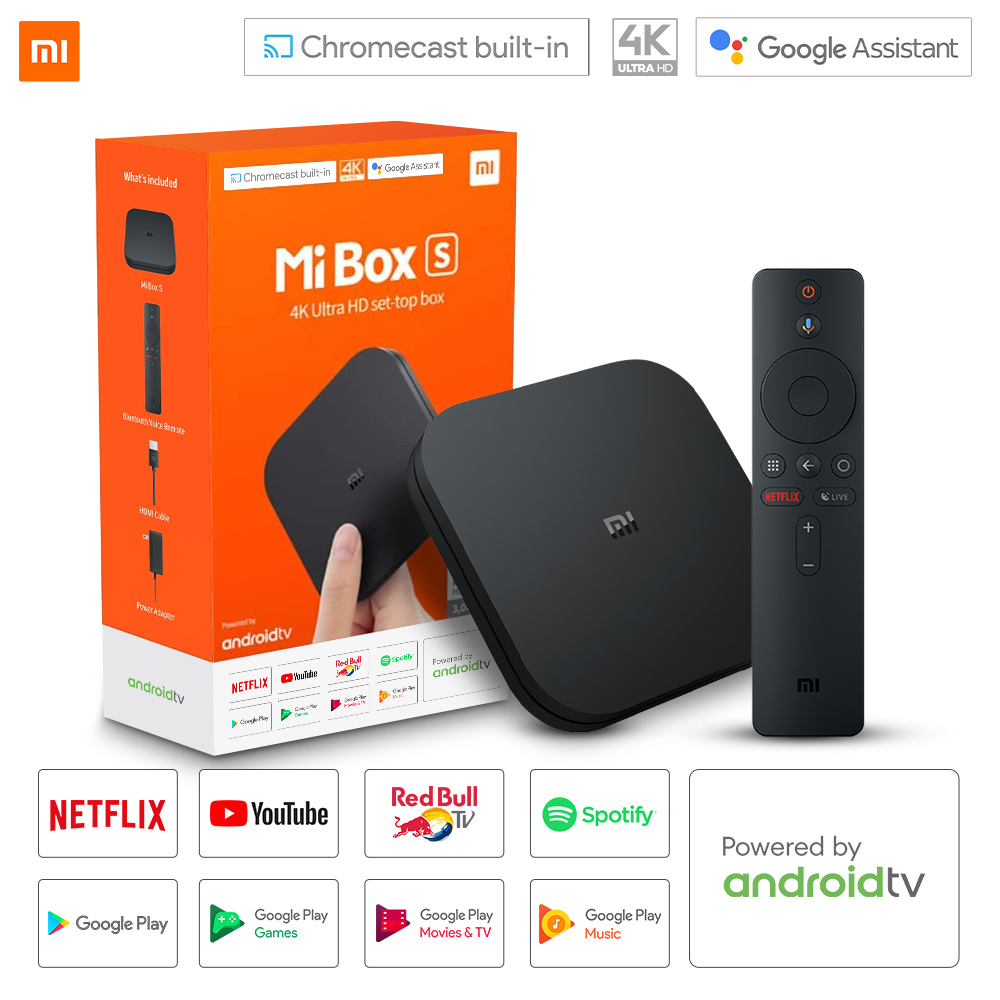 XIAOMI TV Box S 4K Ultra HD Streaming Media Wi-Fi Bluetooth 4.2 Chromecast Built-in Quad-Core CPU Set-Top Mi Box w/ Bluetooth Voice Remote (Black) | Lazada PH
