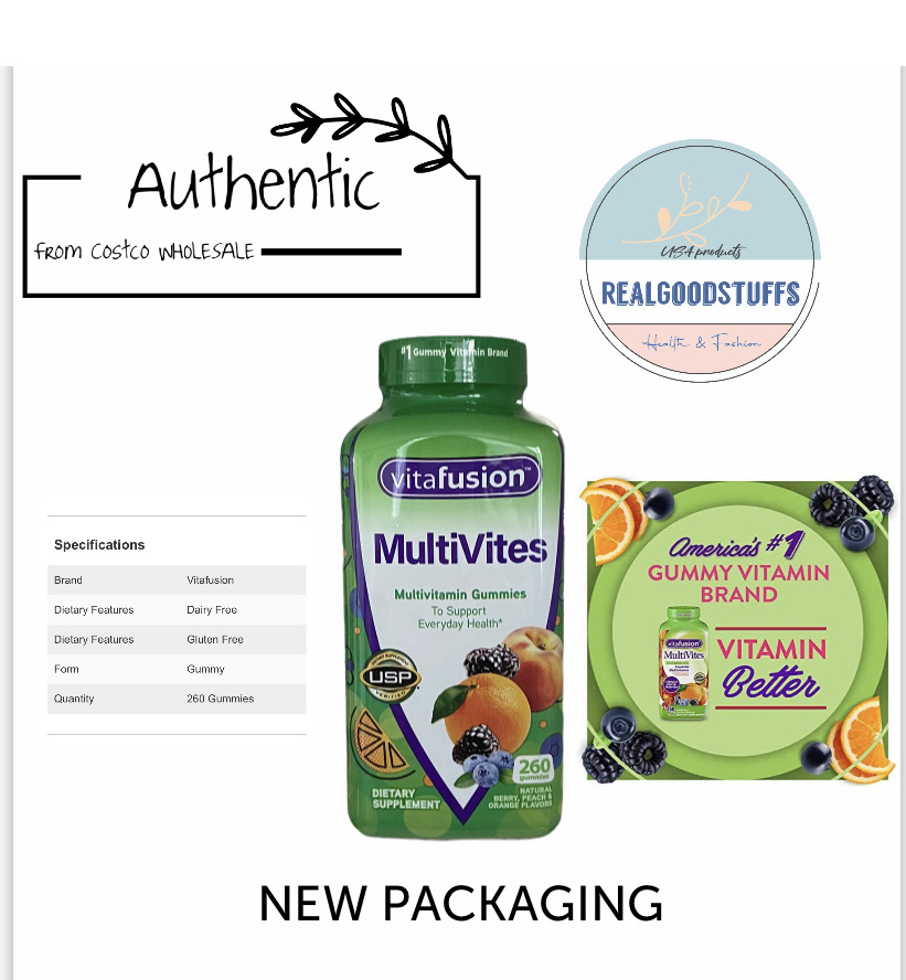 Vitafusion Multivites gummy multivitamins 260 gummies , from Costco USA