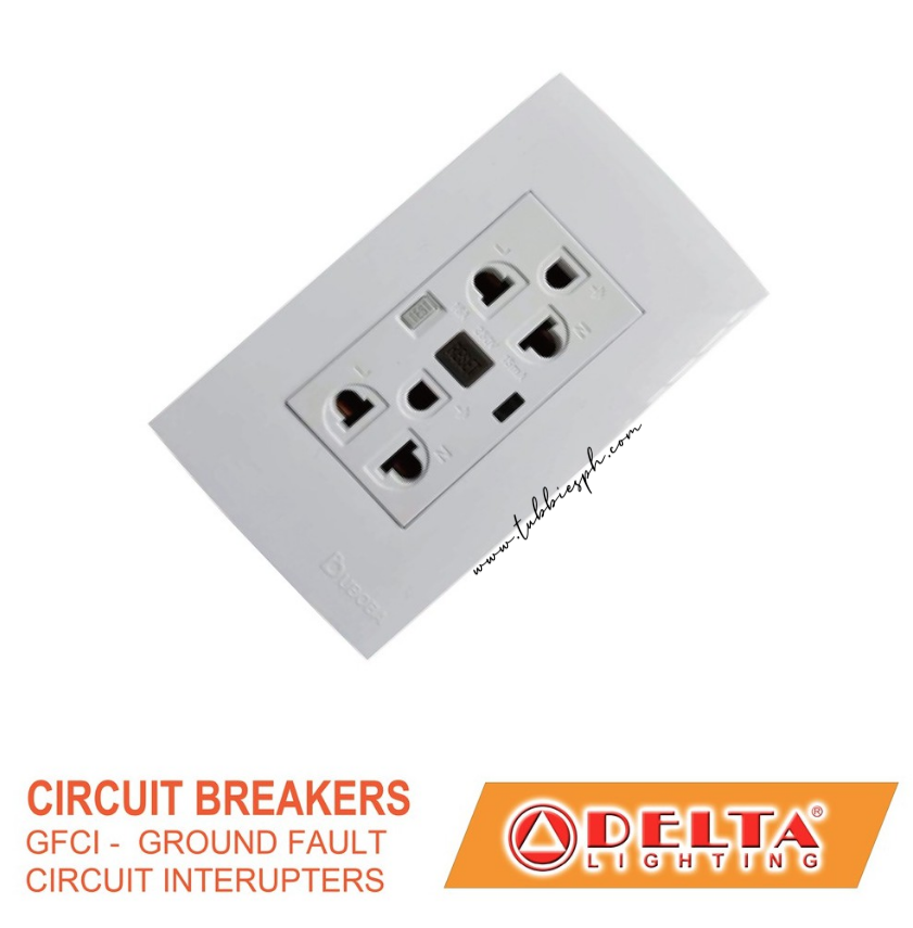 Delta Lighting Ground Fault Circuit Interrupter Outlet 16A GFCI Duplex