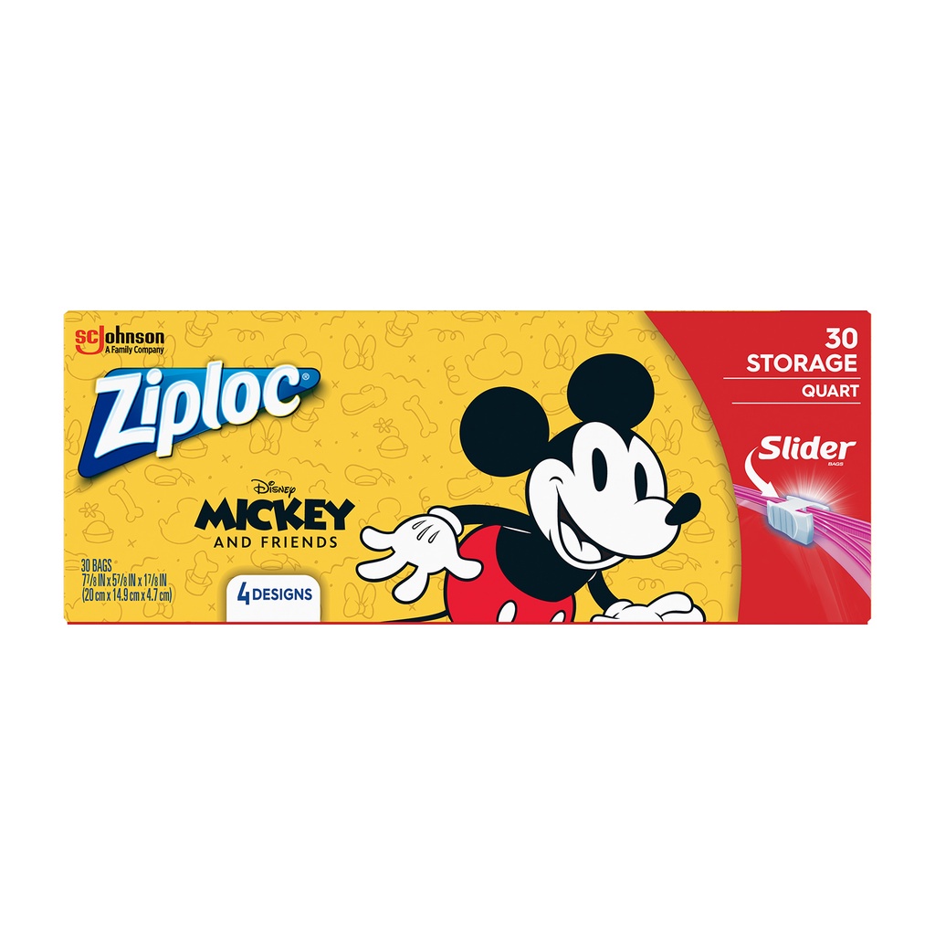 Ziploc Disney Mickey Storage Slider Bags Quart 30’s OP Lazada PH