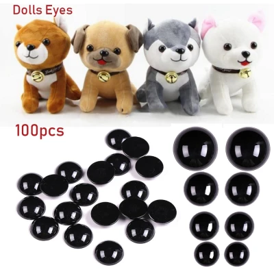 JLHY ONLINE 100pcs Baby Kids DIY Crafts Plush toy Plastic Animals Puppets making Dolls Accessories Black Safety Eyes Bears Needle Felting