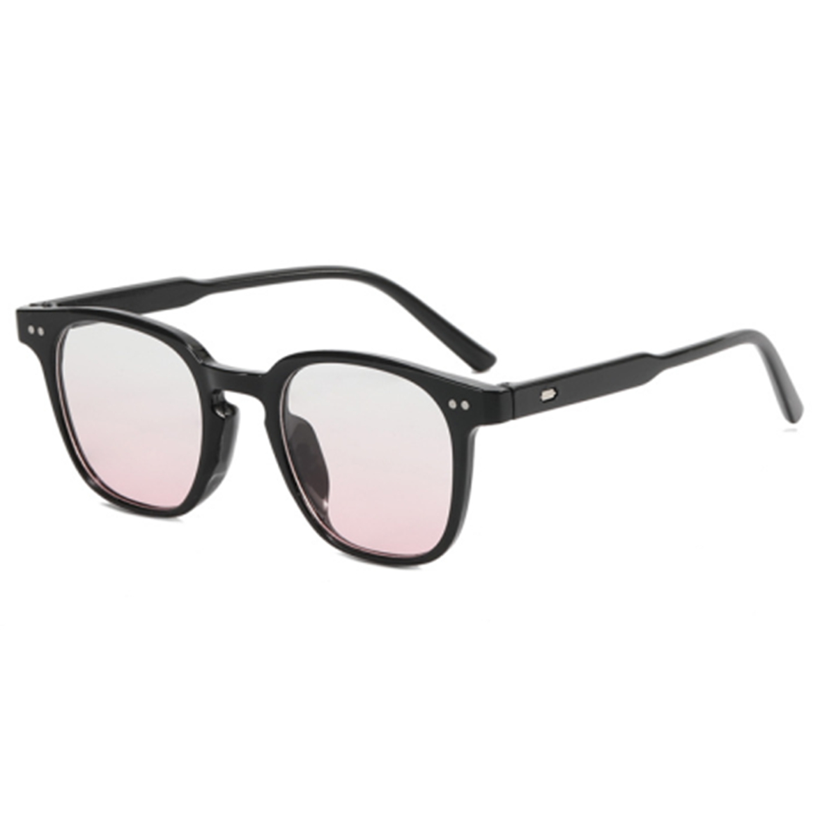 Cadia Gradient Pink Blush Glasses Female Trendy Round Face Black Frame
