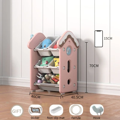Children's Storage Rack for Household Living Room Large Capacity Toy Storage Shelf Baby Locker