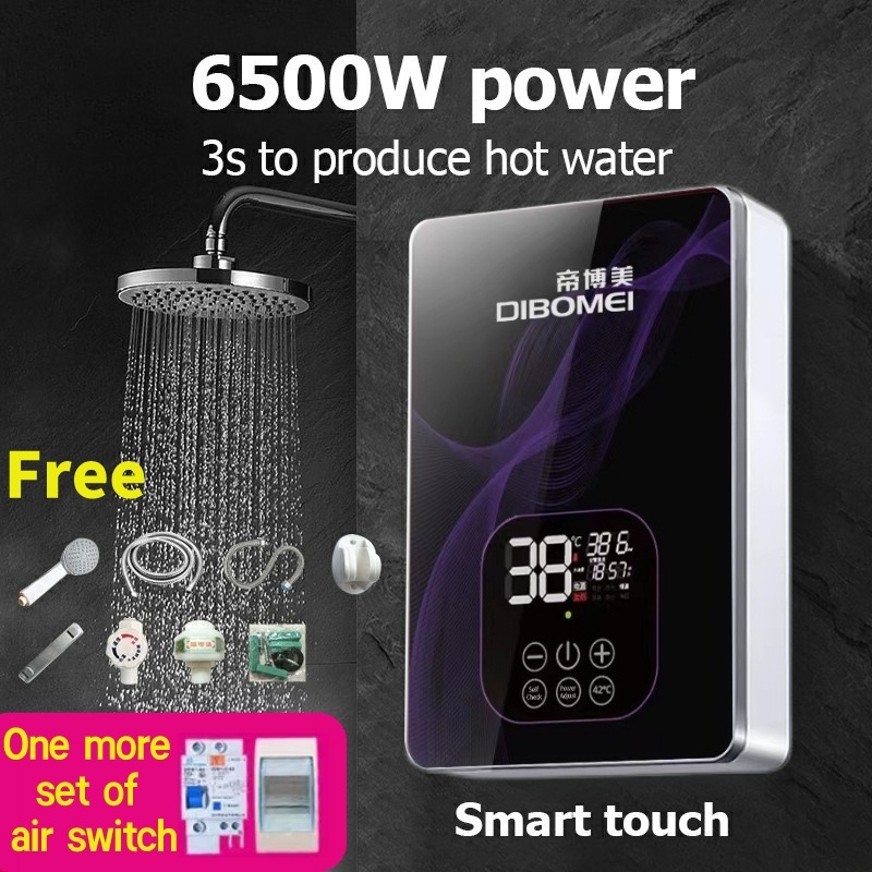 water heater shower 6KW remote control shower heater 3s instant