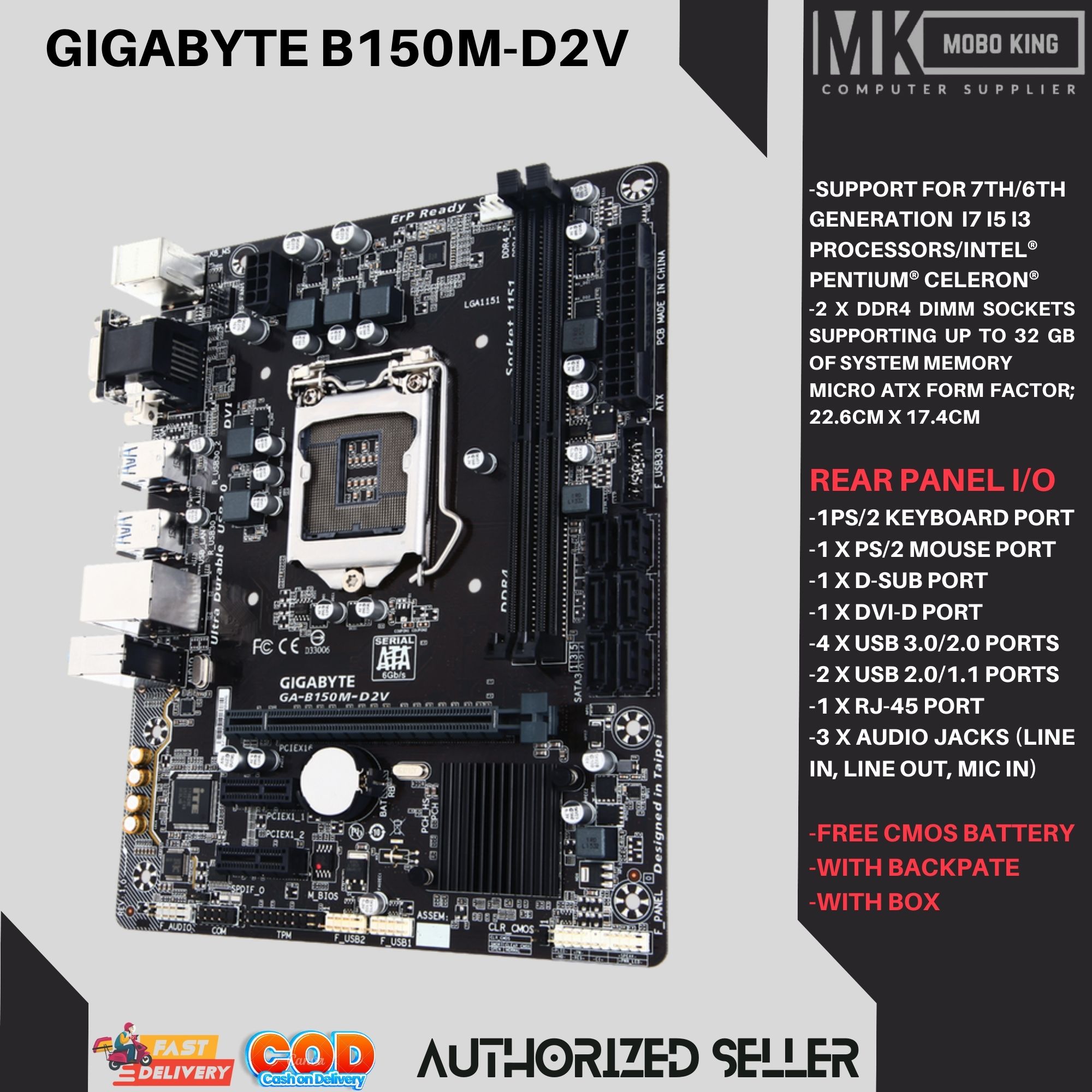 Ga B150m Lga 1151 Ddr3 Buy Gigabyte B150M-D3H Motherboard [GA