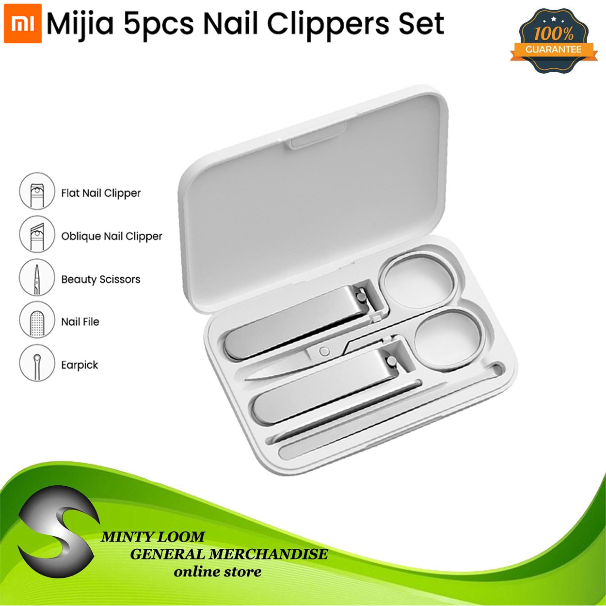 5pc Nail Clipper Set Professional Manicure and Pedicure Nail Grooming