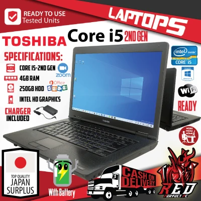 LAPTOP/ TOSHIBA / CORE i5-2ND GEN / 4GB RAM / 250GB HDD / WITH CHARGER / WIFI READY
