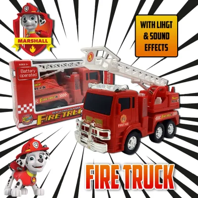Battery Operated Educational Vehicle Simulation Ladder Truck Fire Truck Toy Car Toy Truck with Lights and Sounds Toy Car Kids Toy for boys