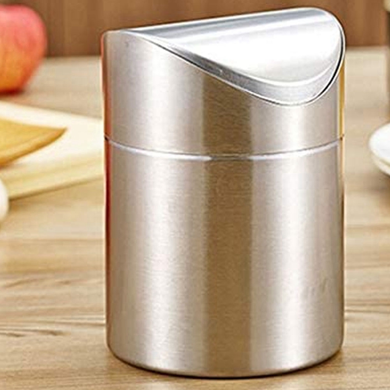 Mini Trash Can for Desk with Lid Desktop Trash Can Small Tiny Countertop Trash Bin Can for Office Bathroom Kitchen