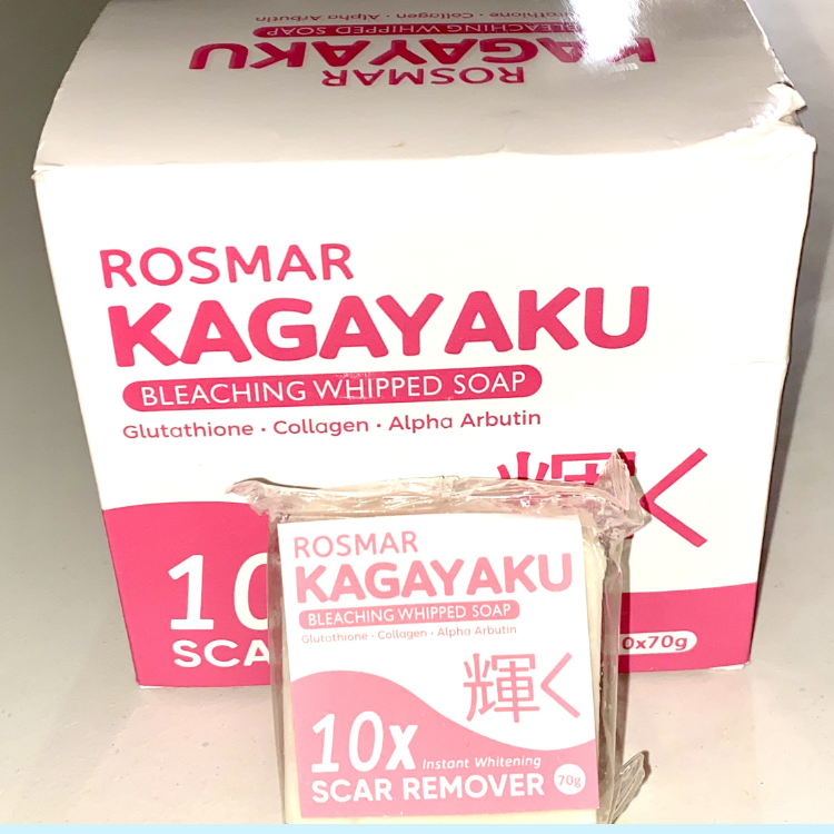 Kagayaku soap by rosmar bleacing soap scar remover whiten and brighten