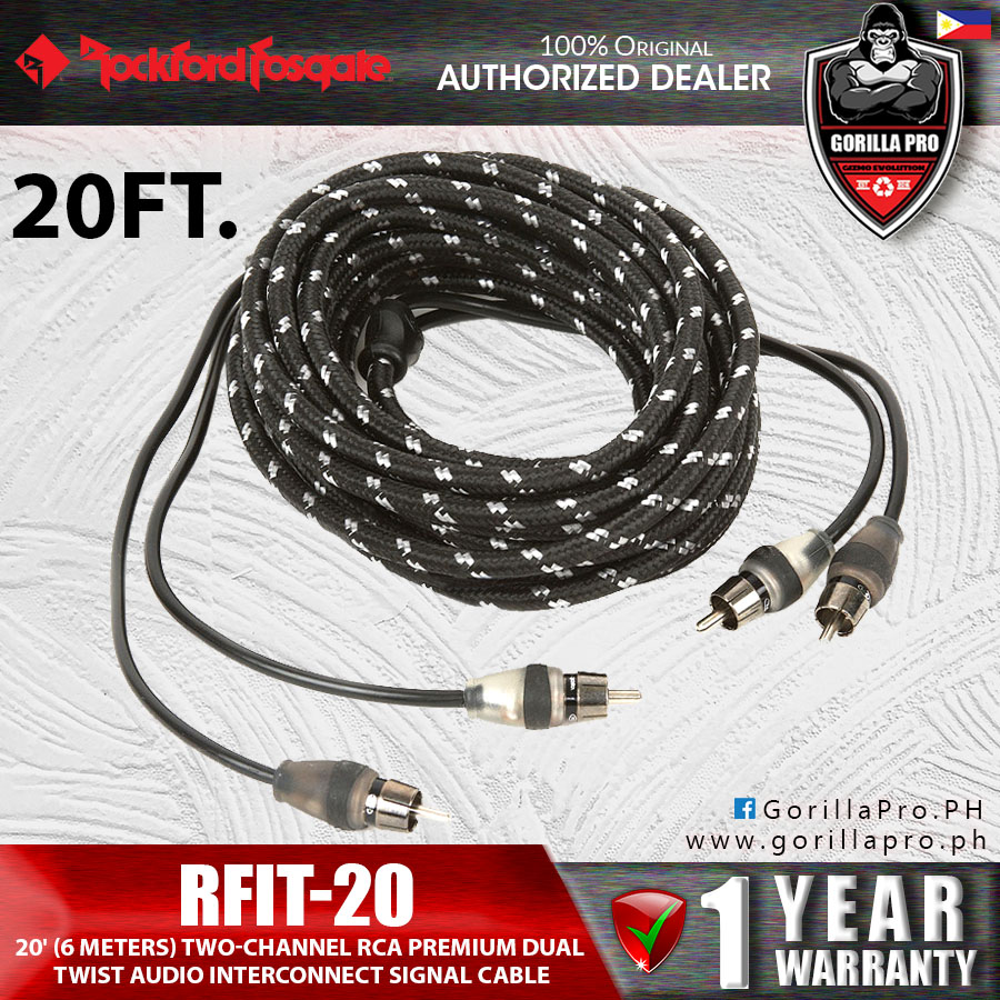 Rockford Fosgate Car Audio 20 Premium Dual Twist Signal Cable 2 Pack 