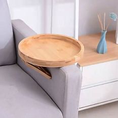Zengd Vòng hộ gia đình thực tế bằng gỗ mini bảng Clip-on Bàn nâng để ghế sô pha bên bảng khay tay vịn sofa