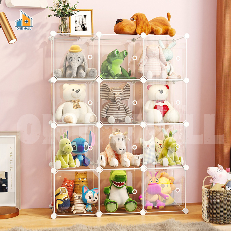 Large Capacity Doll Storage Artifact Stacked Transparent Display Cabinet  Dustproof Figures Plush Bear Cotton Toy Storage Box