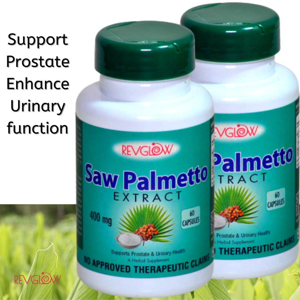 Revglow Saw Palmetto Extract 2Bottle 400mg 60caps Prostate & Hair care