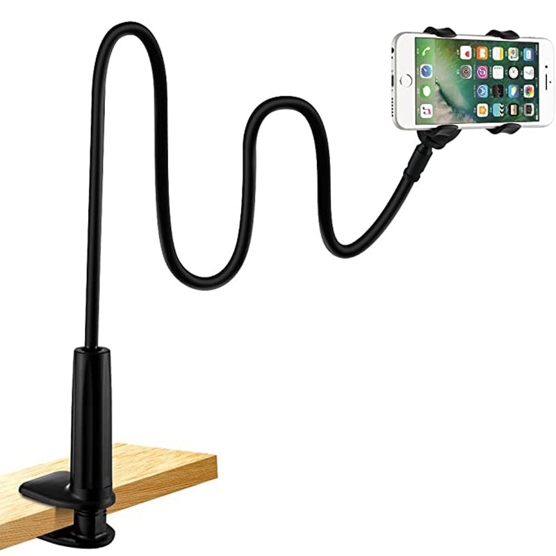 Universal Phone Holder Bed Clip Lazy Flexible Gooseneck Clamp Long Arms