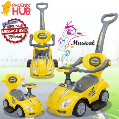 PhoenixHub Bebemio Deluxe Mega Riding Toy Car Baby Car Ride-On Push Stroller Children Ride-On with Music