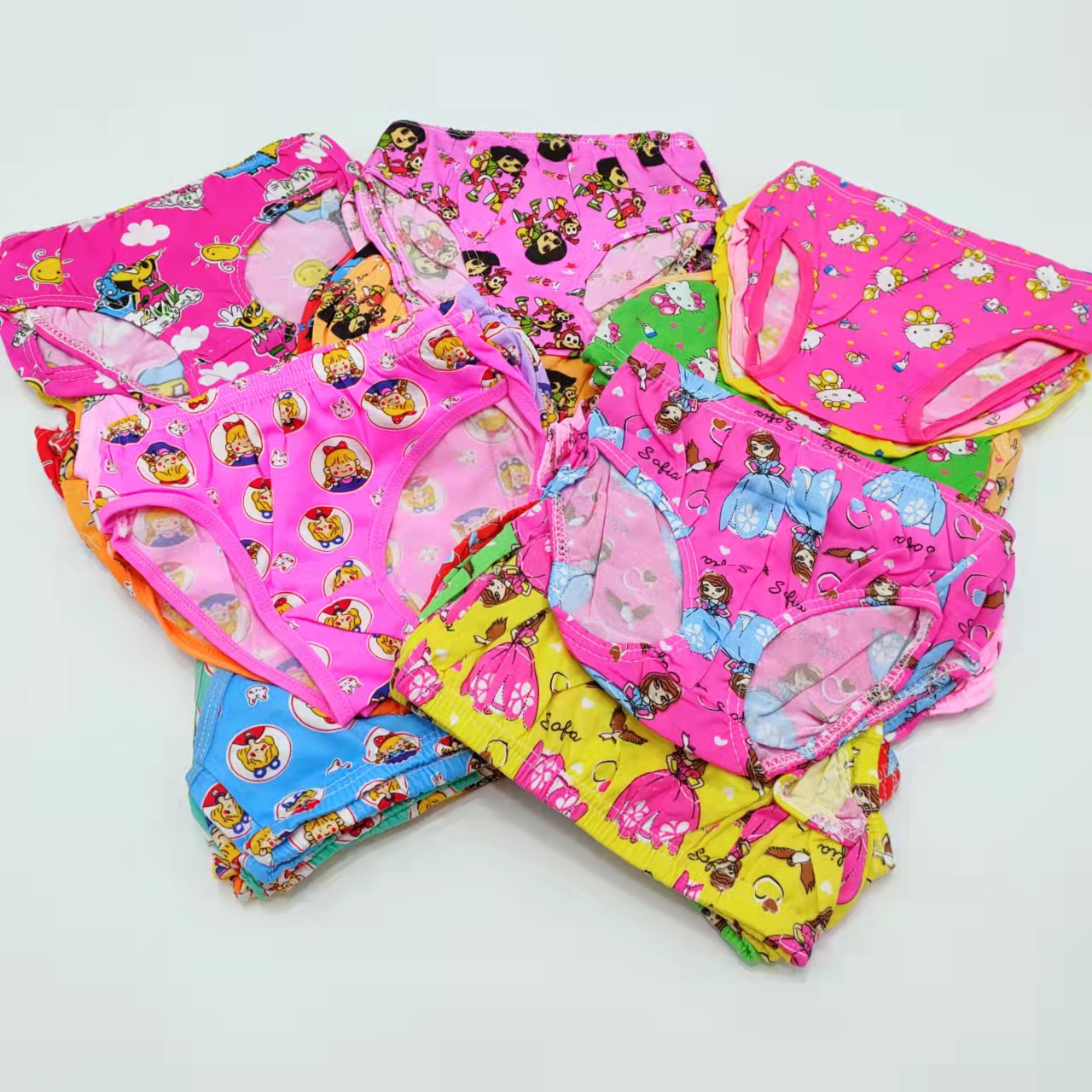 COD Kid's Panty Cartoon characters 12pcs per Pack Assorted Color for 5-7yrs  old Waist 22-24cm