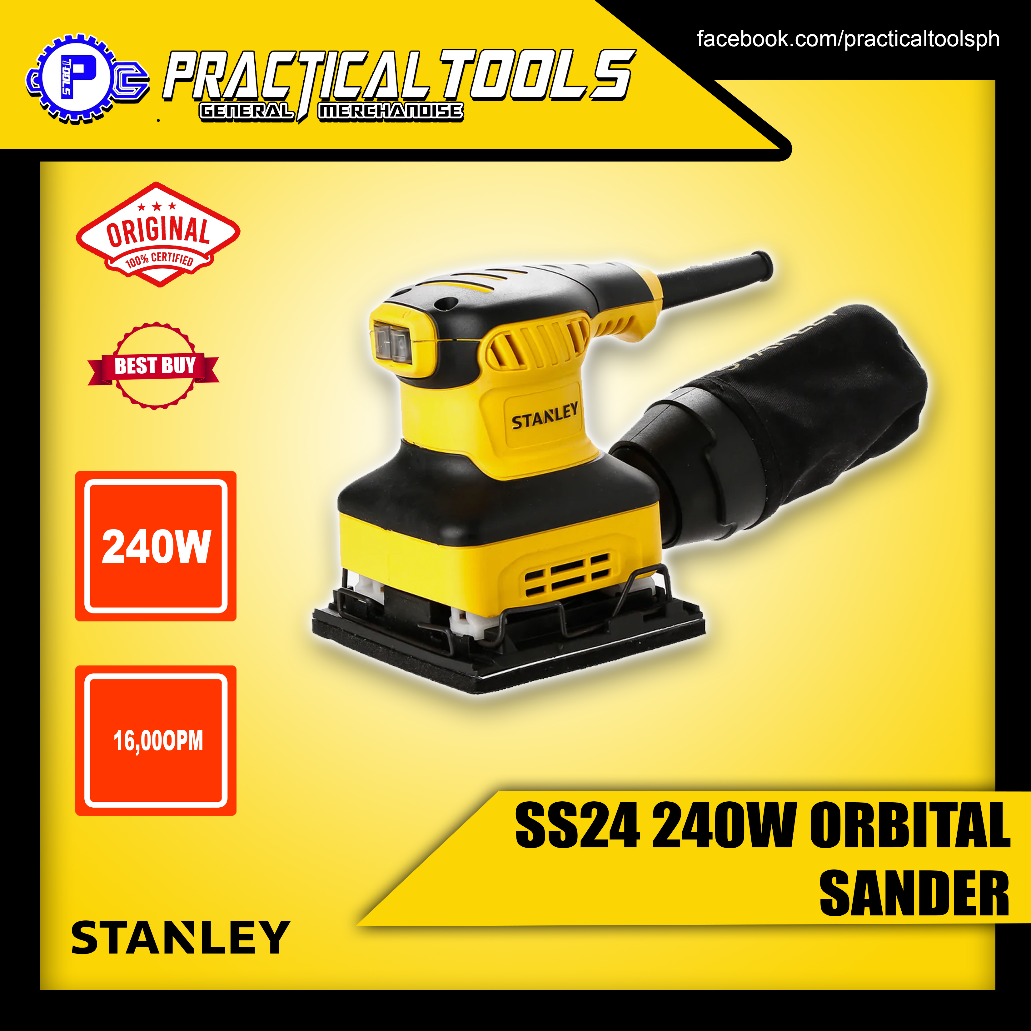 STANLEY SS24 240W ORBITAL SANDER Lazada PH
