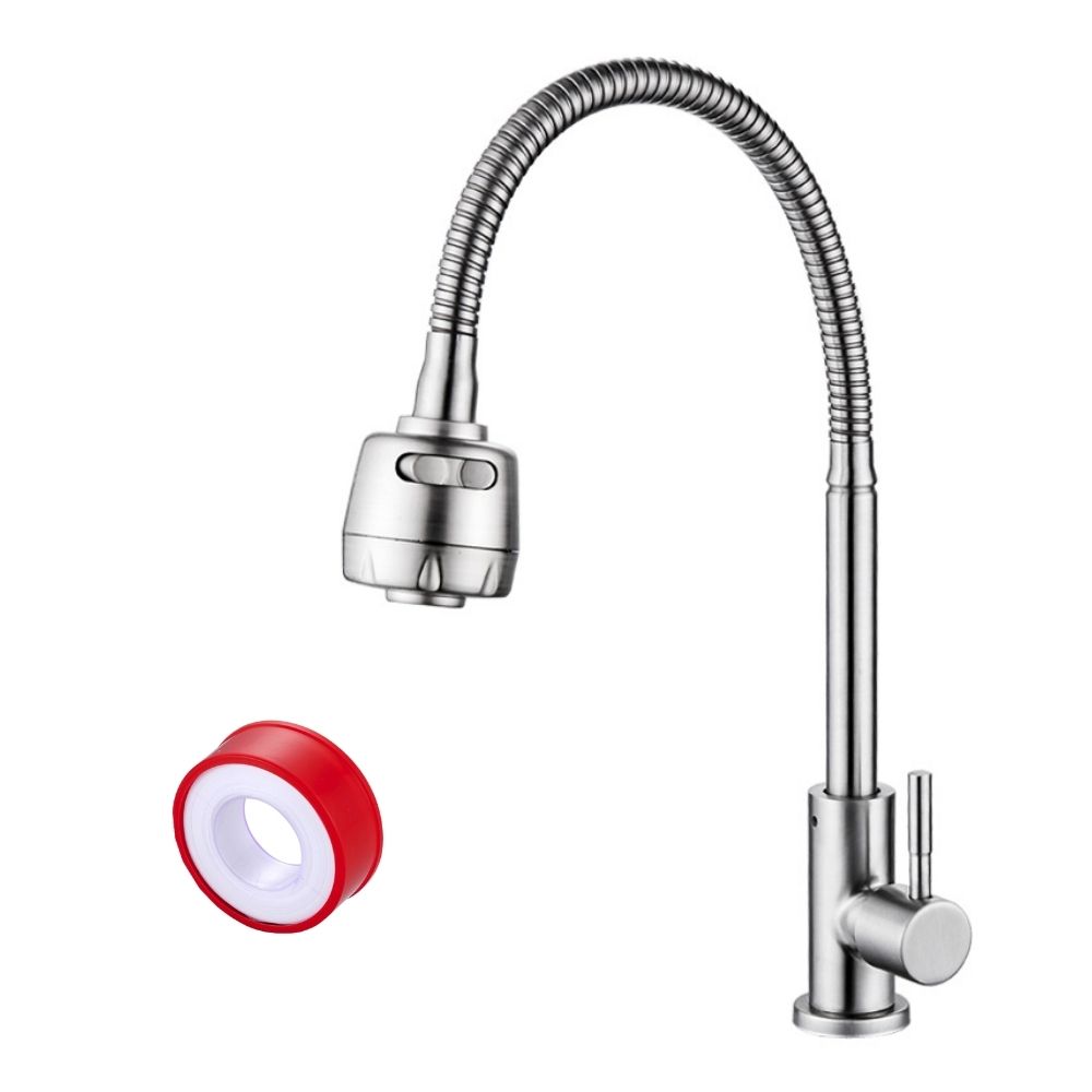 TQTQ SUS304 Kitchen Faucet Swivel Flexible 360° Rotaiton Sprayer Black