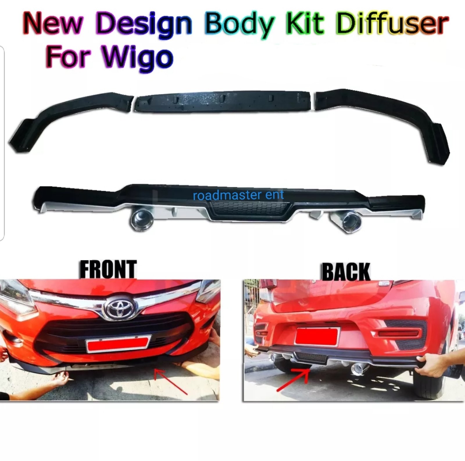 TOYOTA WIGO 2020-2023 Front & Rear Bumper Diffuser for Gen3 ( wigo ...