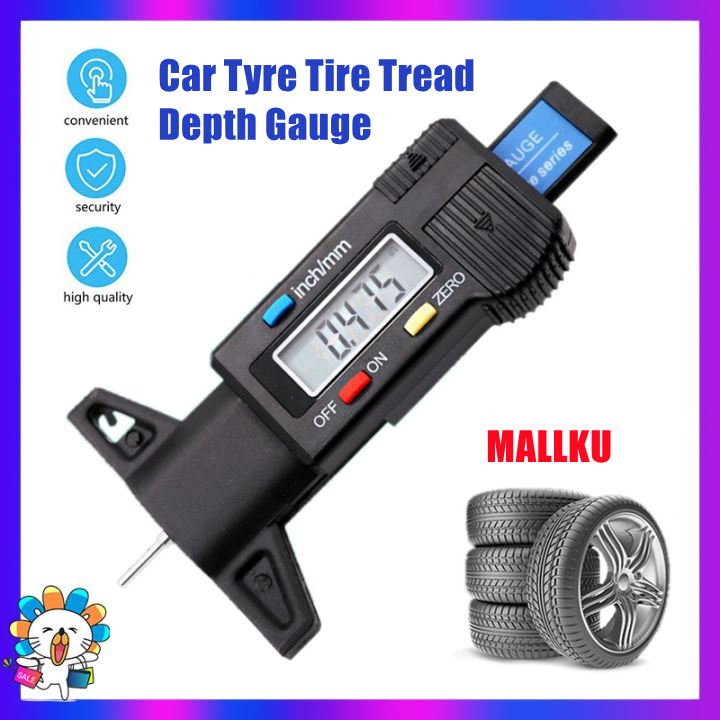 Tread Depth Gauge , Car Tyre Tire Digital Tread Brake Pad Shoe Gauge