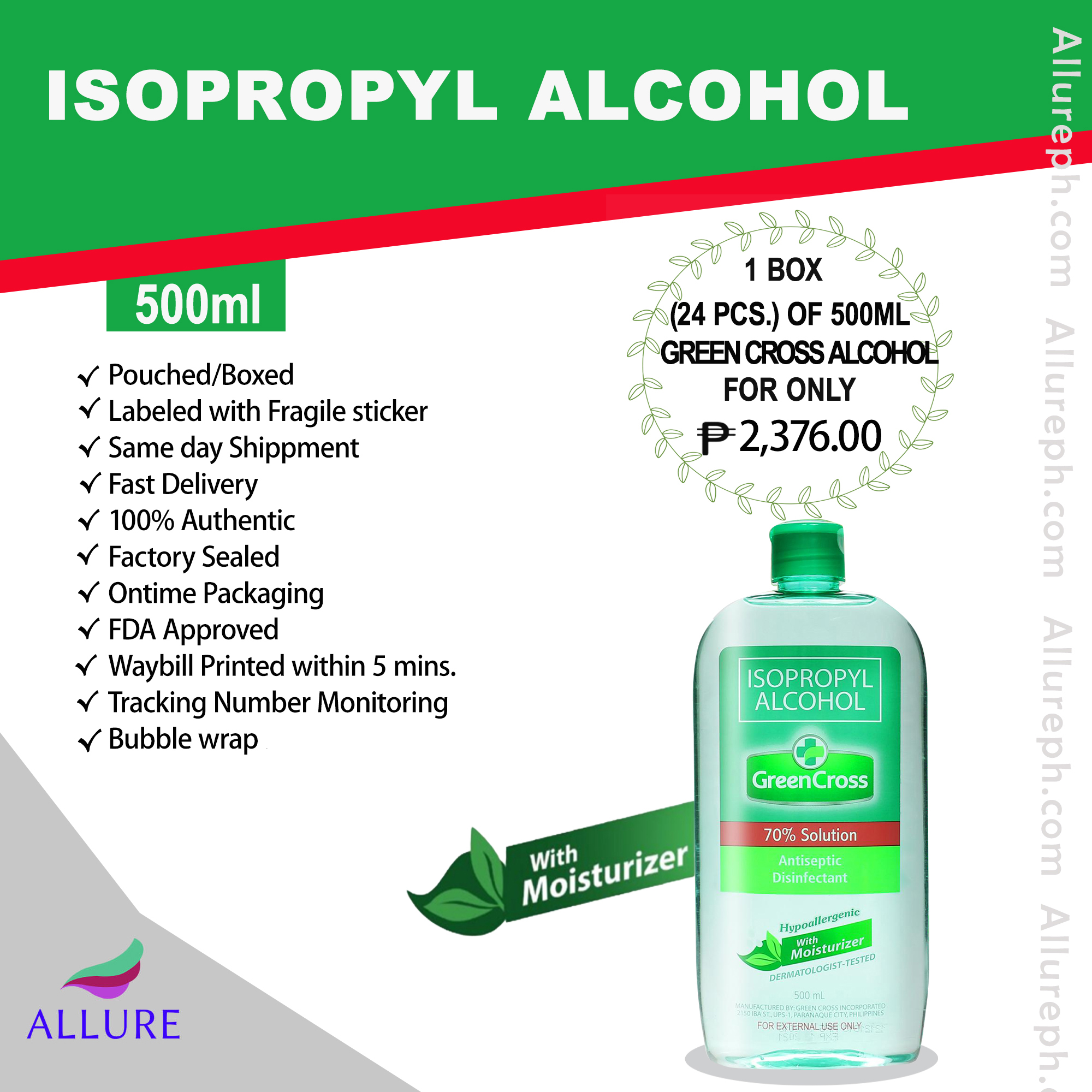 Green Cross Original 70 Isopropyl Alcohol 500ml 24 Bottles Lazada PH