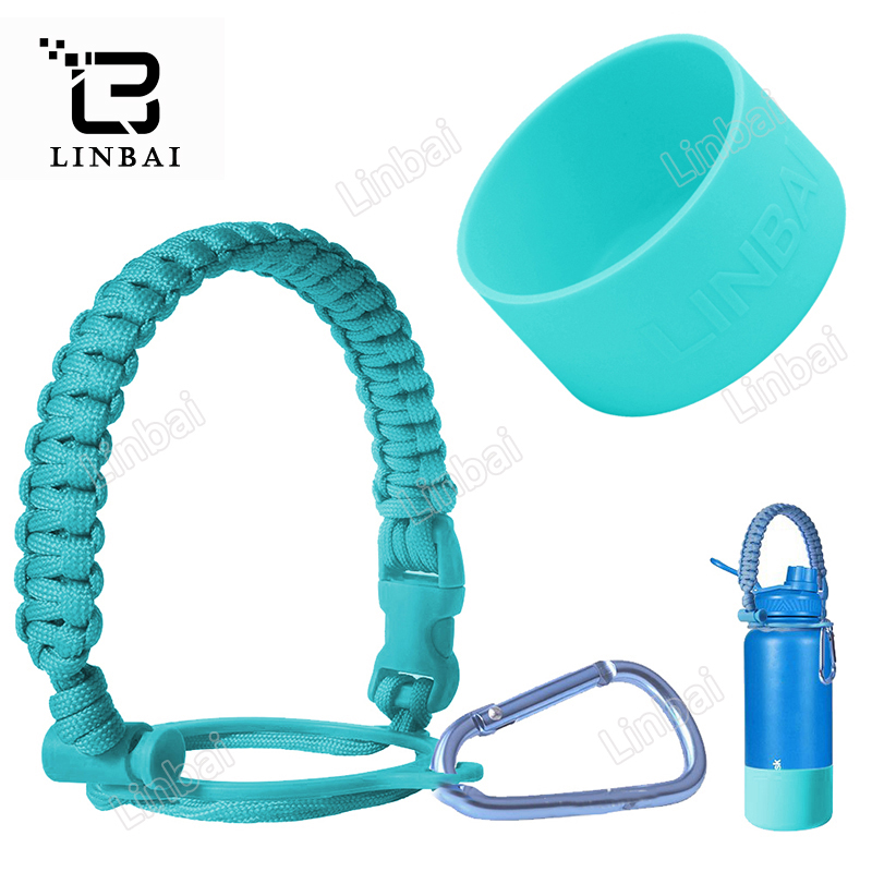LINBAI Flask Paracord Handle Silicon Boot Protector Cover Tumbler