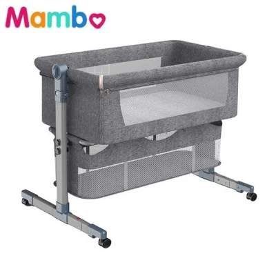 Portable High Quality Baby Crib Co Sleeper w/ Mattress Baby Bedside Crib Baby Rocker Bassinet Crib with Wheels and Mosquito Net