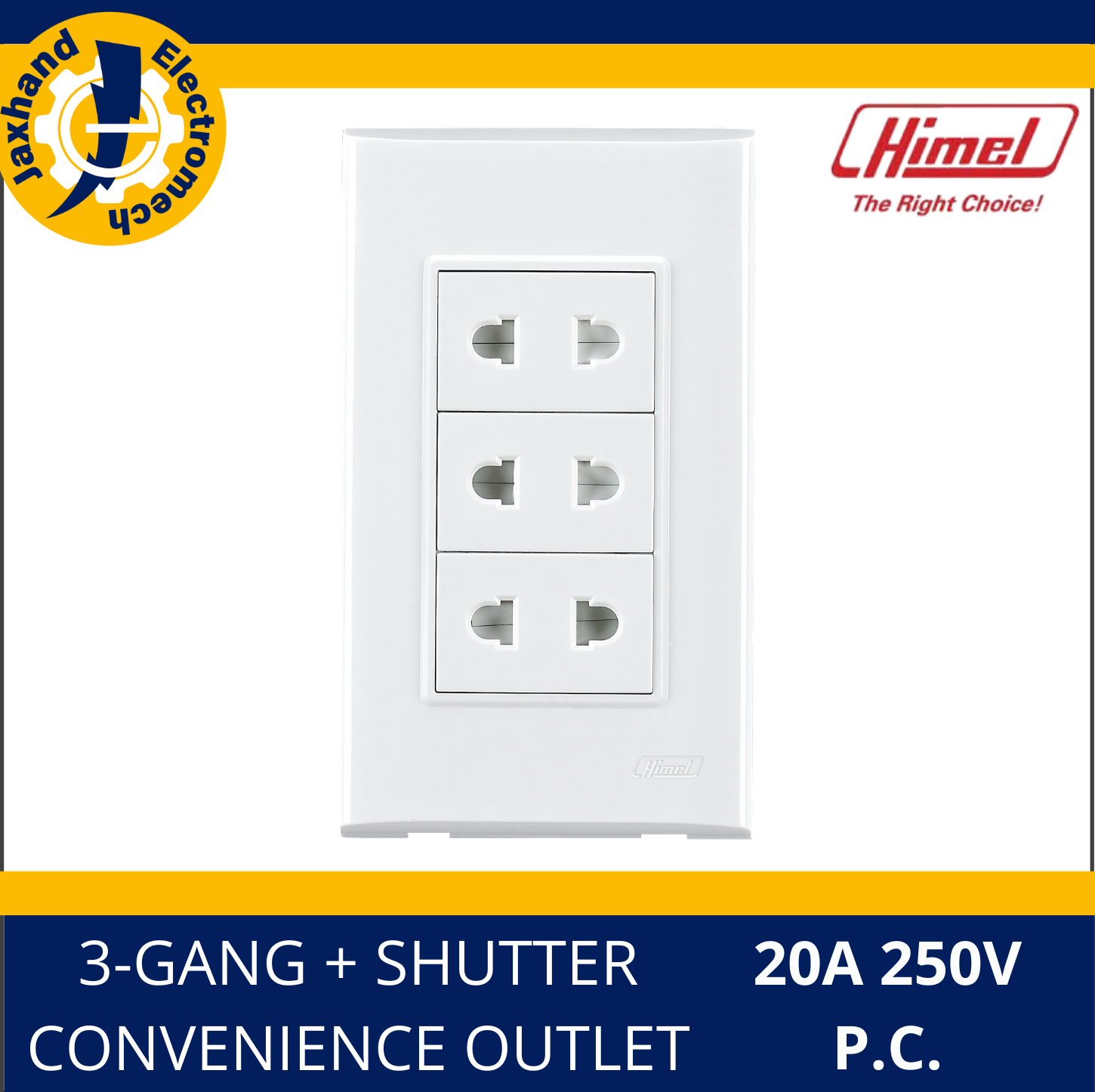 Himel Convenience Outlet Gang Pin Socket No Shutter 125V