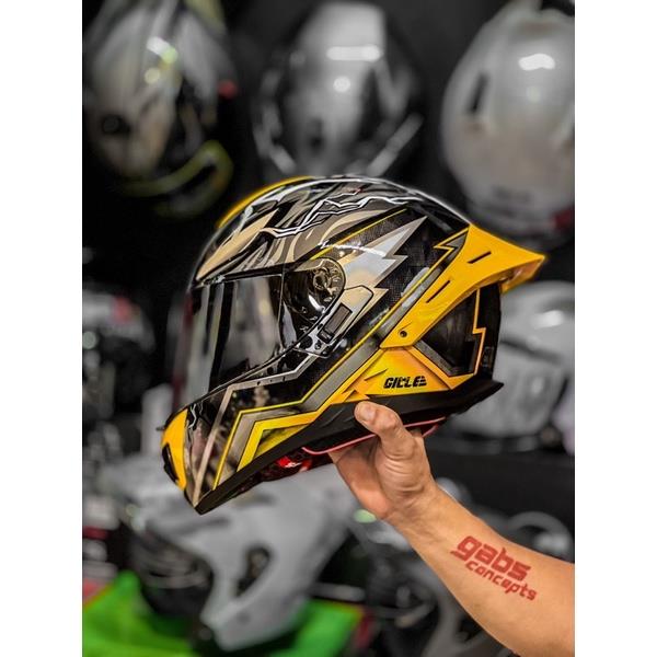 Gille Black Adam Helmet Falcon Dual Visor Fullface With Freebies 