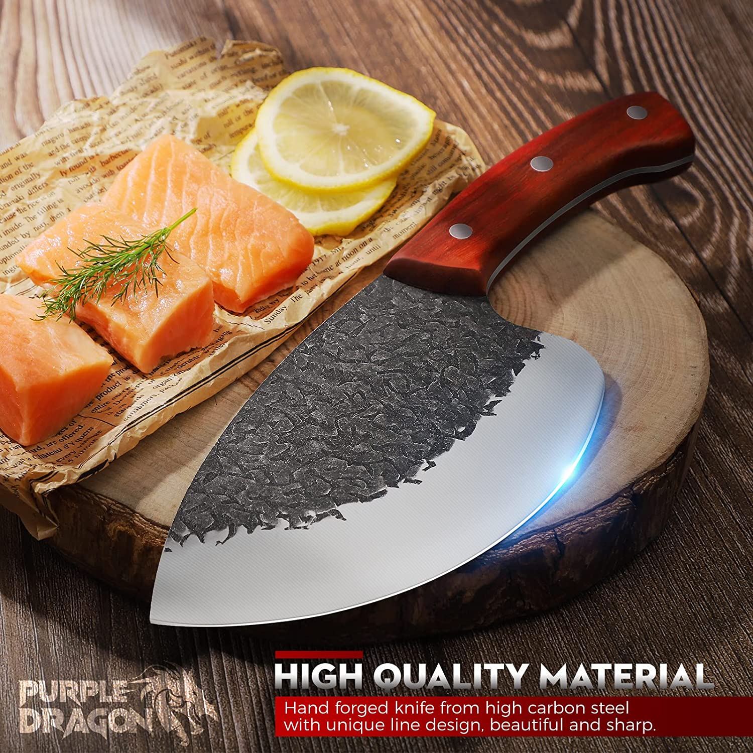Meat Cleaver, Fishing Butcher Knife Meat Cleaver Seafood Market Aquatic Fish  Knife Professional Tool Cooking Kitchen Knife Sharp Slaughter Cleaver Knife  : : Home