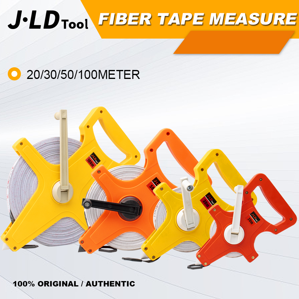 JLD Fiberglass Tape Measure WHITE Fiber Glass Heavy Duty Meter Tape Ruler  20-100M Tape Measure