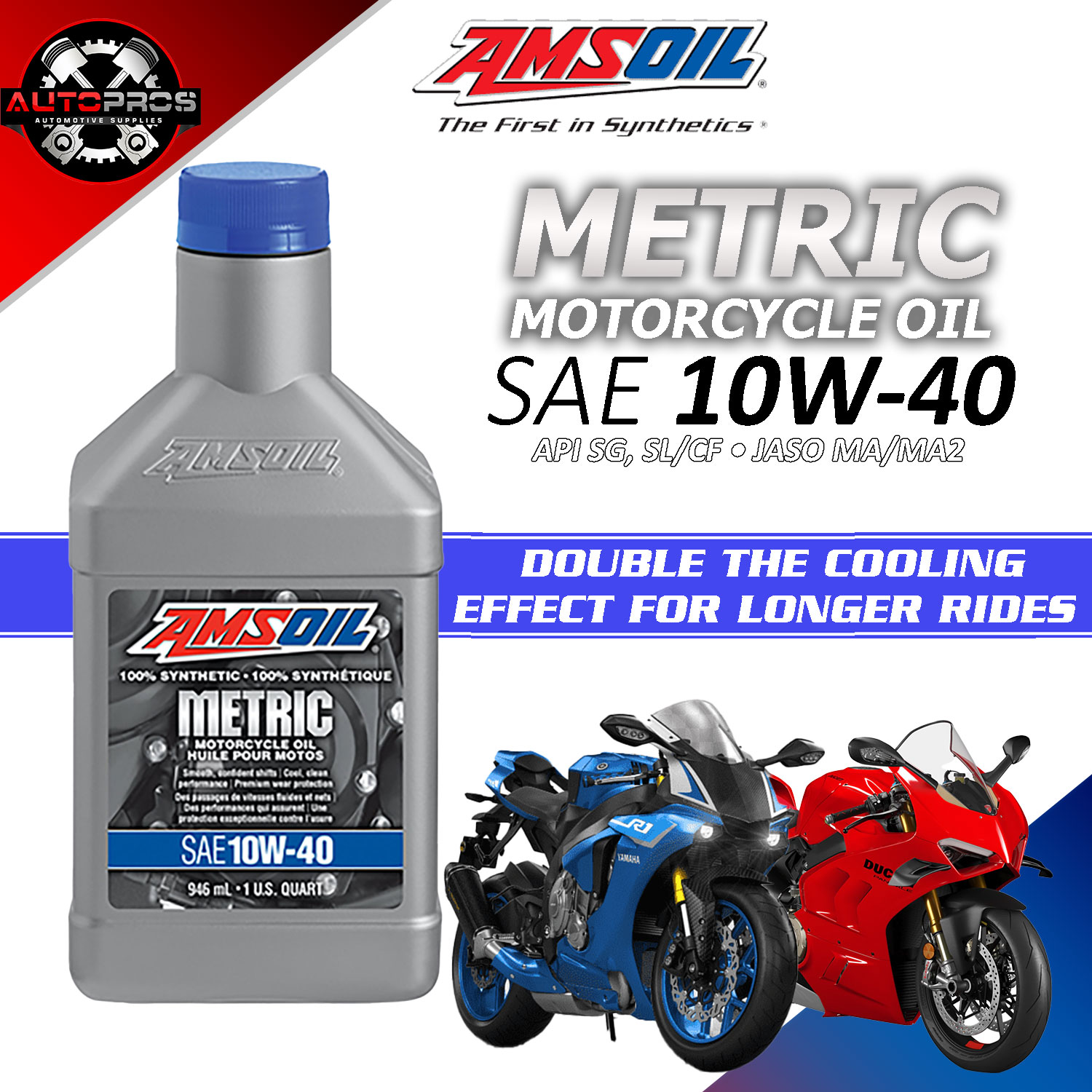 AMSOIL 100% Synthetic Extended-Life SAE 10W-40 Motor Oil