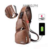 AMOG Leather Chest Bag - Anti Theft Sling Crossbody