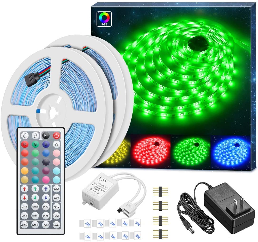 Minger Led Strip Lights Kit 32 8ft Rgb Light Strip With Remote Controller Box And Support Clips For Room Bedroom Home Kitchen Cabi Party Decoration 12v 3a Adapter Non Waterproof 2x16 4ft Lazada Ph