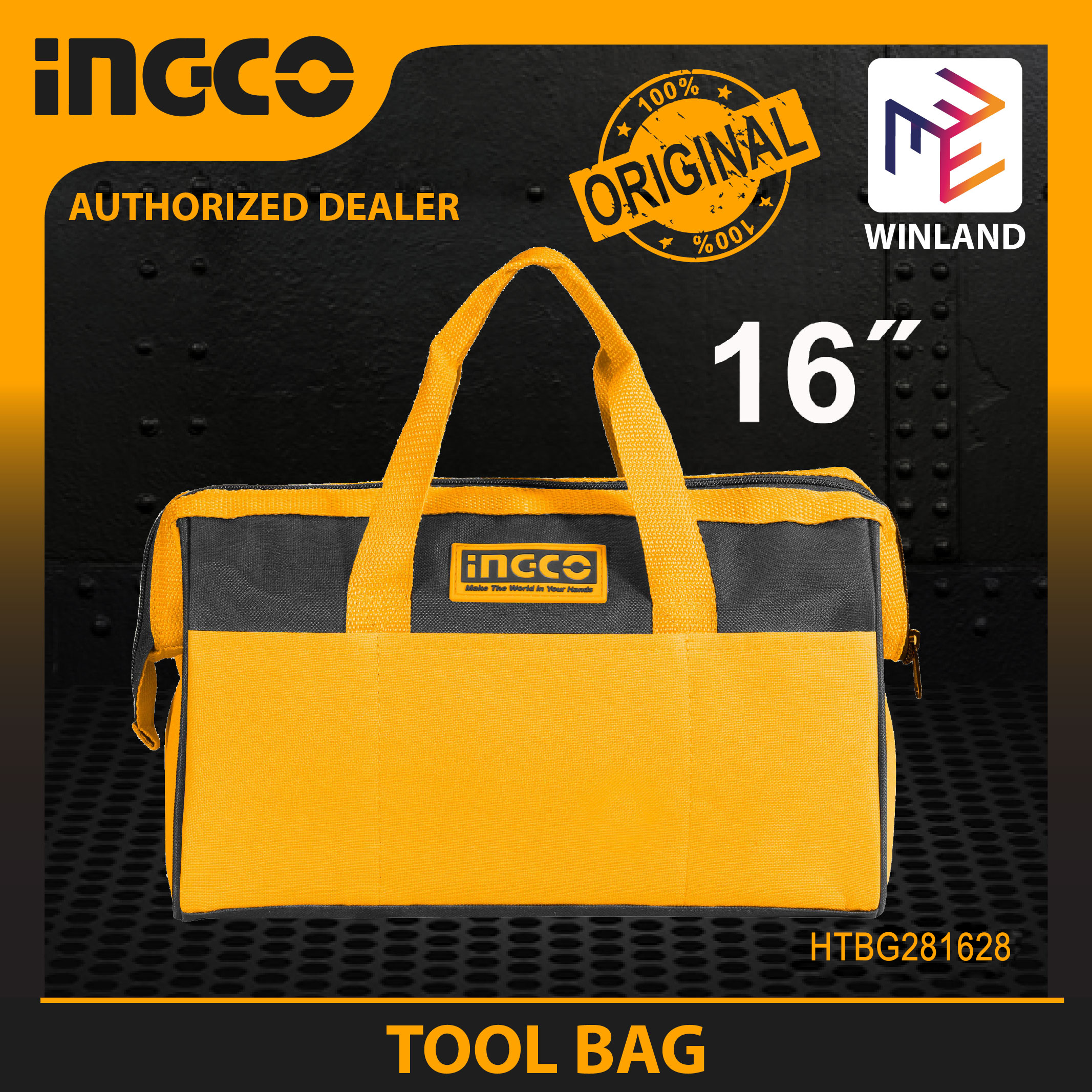 INGCO by Winland Tool Box Bag Organizer Storage 16 inches Heavy Duty