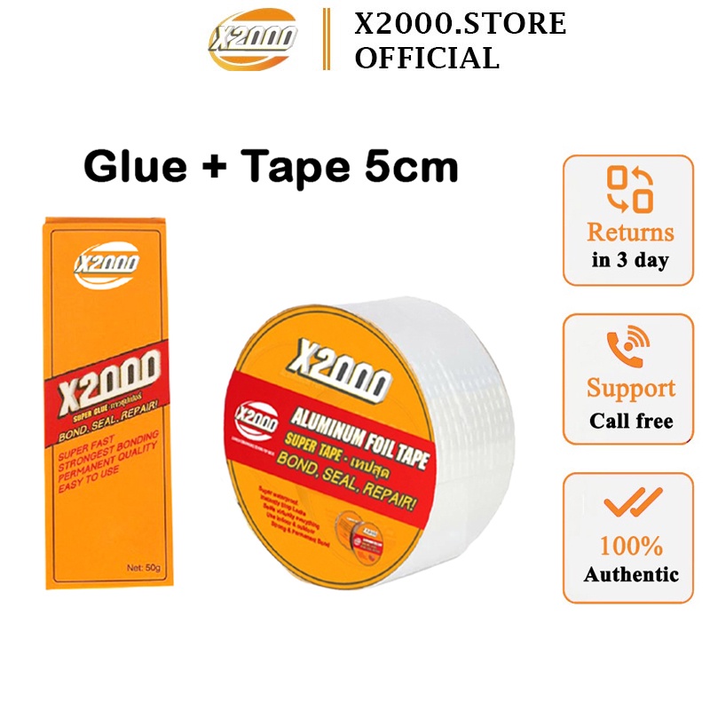 Set of X2000 Super Glue and Adhesive Tape Aluminum Foil Tape Butyl