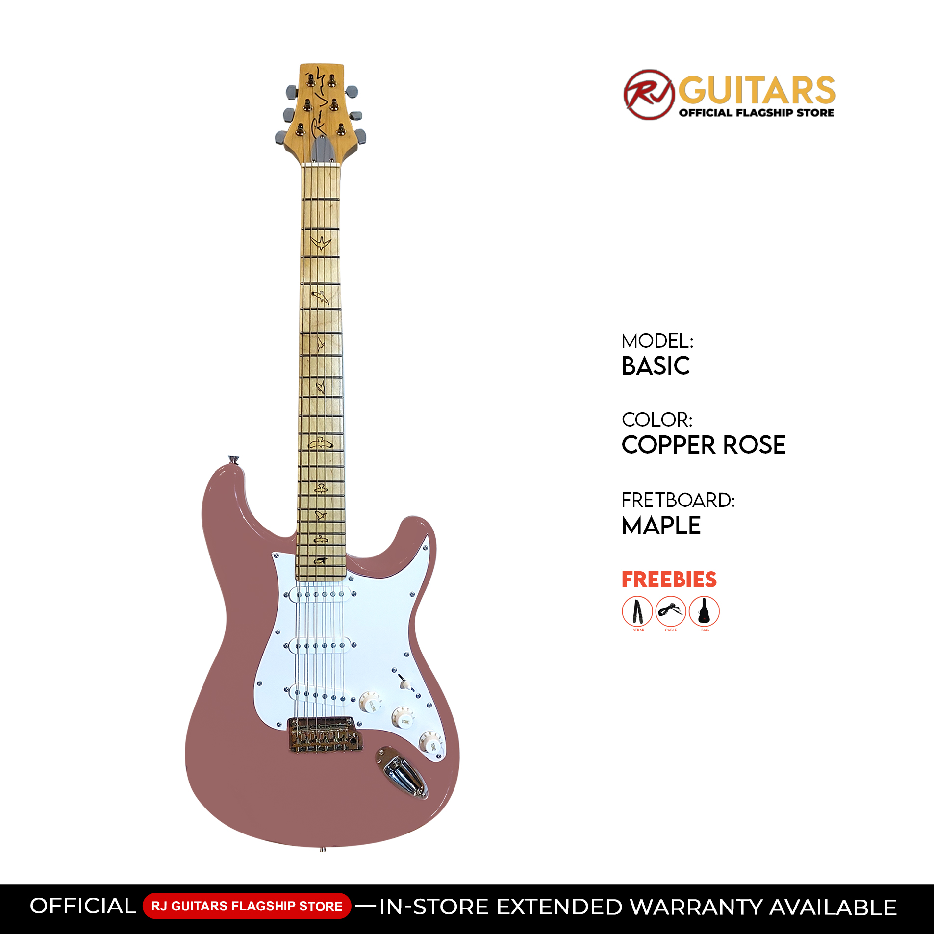 RJ Vibecaster Electric Guitar (Silversky Stratocaster) Silversky