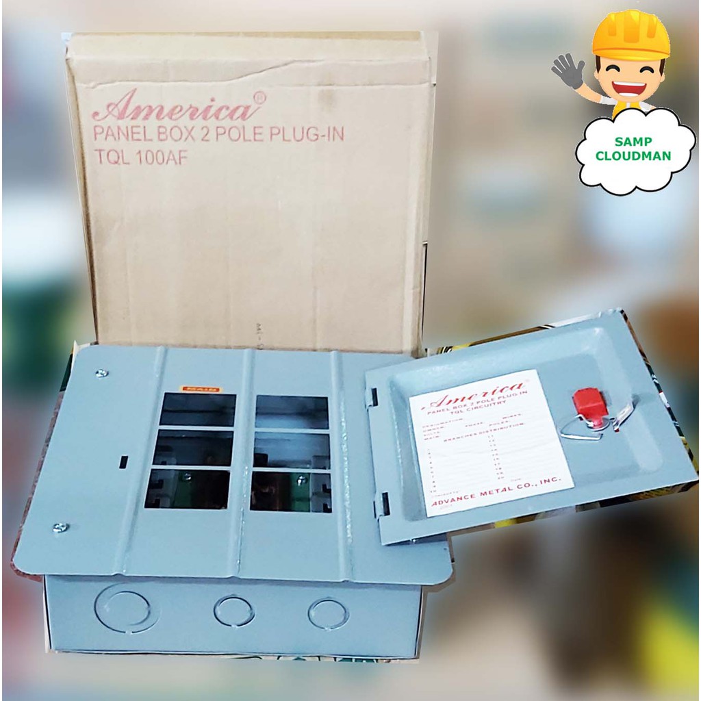 America Panel Box 4 Branches PlugIn TQL 2 Pole 3 x 3 Panel Board Box 6
