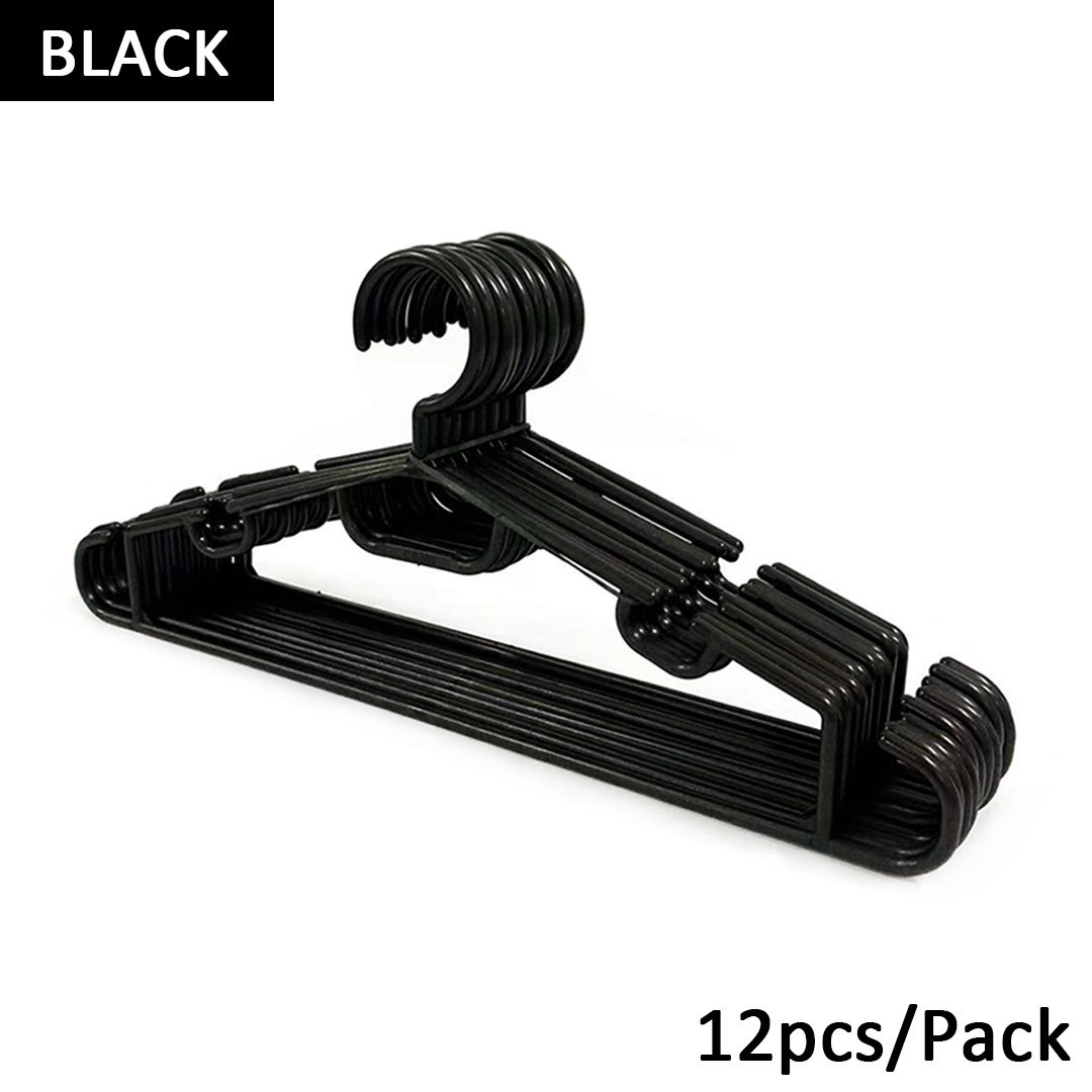 Black Hanger Plastic set of 12pcs