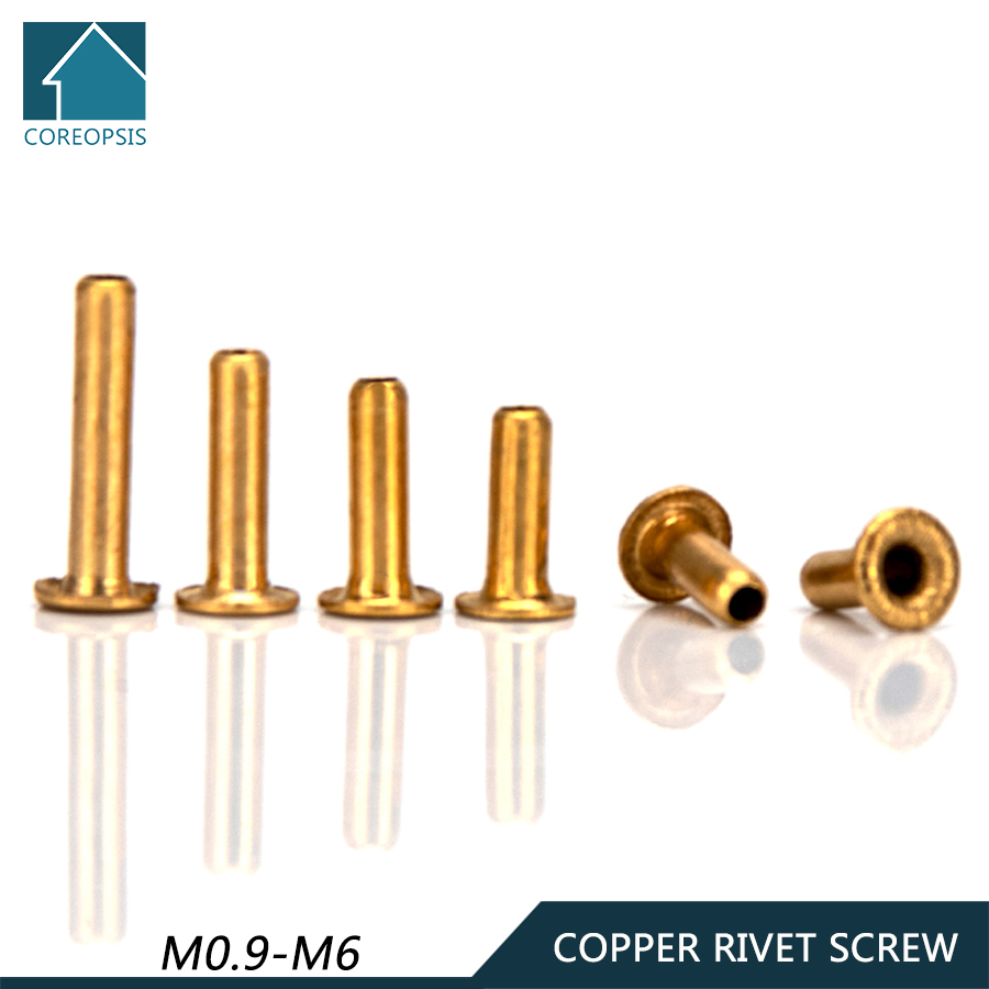 50Pcs M1.5 Round head Copper Rivets Brass Solid Percussion Rivet Cap Nail GB867 