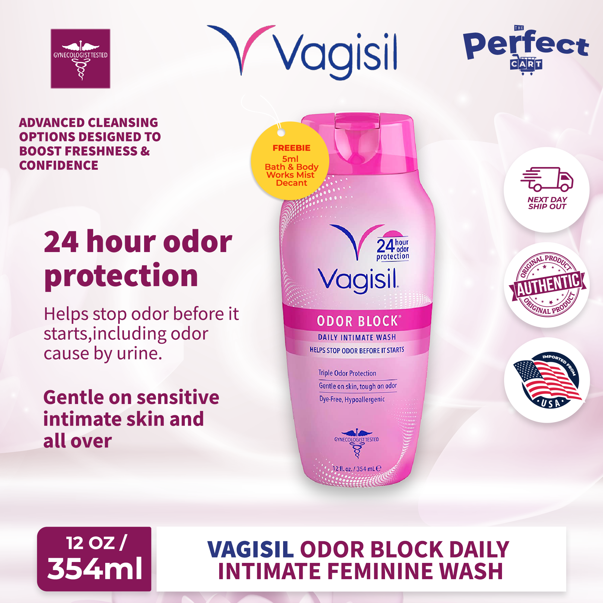 Vagisil Daily Intimate Feminine Wash, Gynecologist Tested Odor Block 12