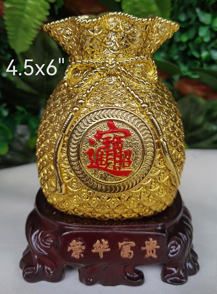 Gold Treasure Sack Money Bag Fengshui Gold Alkansya Gold Money Bank