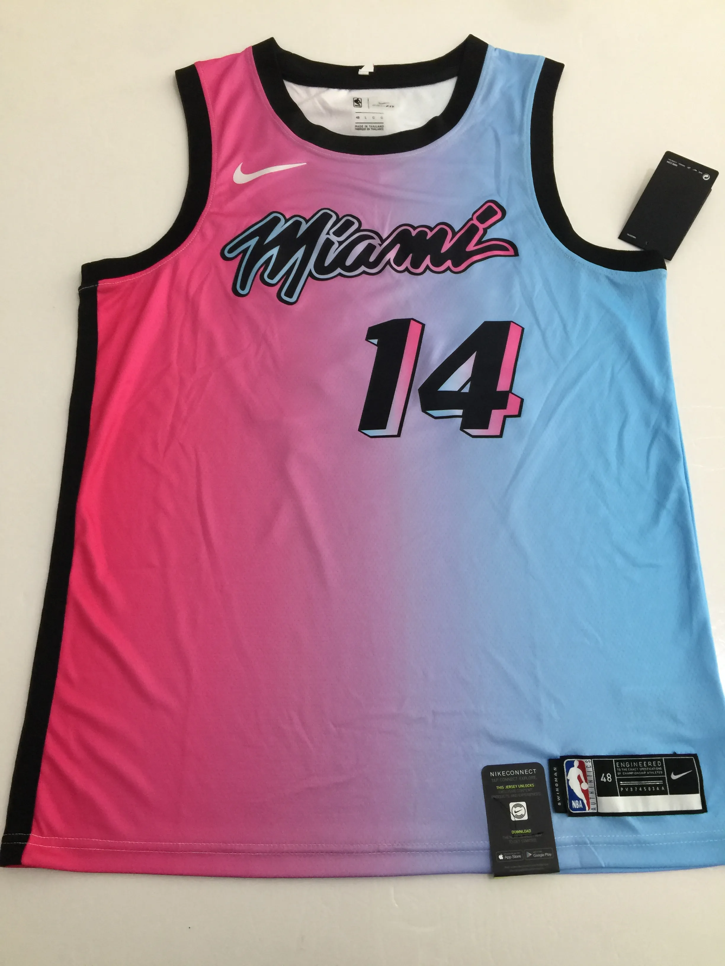 Nike Jersey Men's 50 XL Pink Blue Miami Heat Vice Versa City Bam  Ado #13 NBA