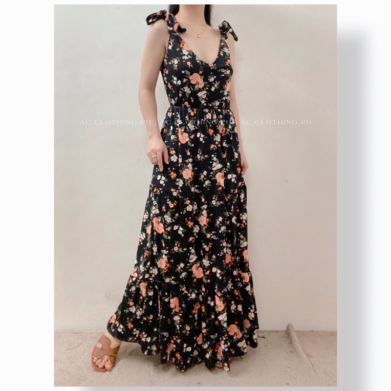 Hot LUCY TIE KNOT STRAP MAXI DRESS (by AC.CLOTHING.PH) Lazada PH