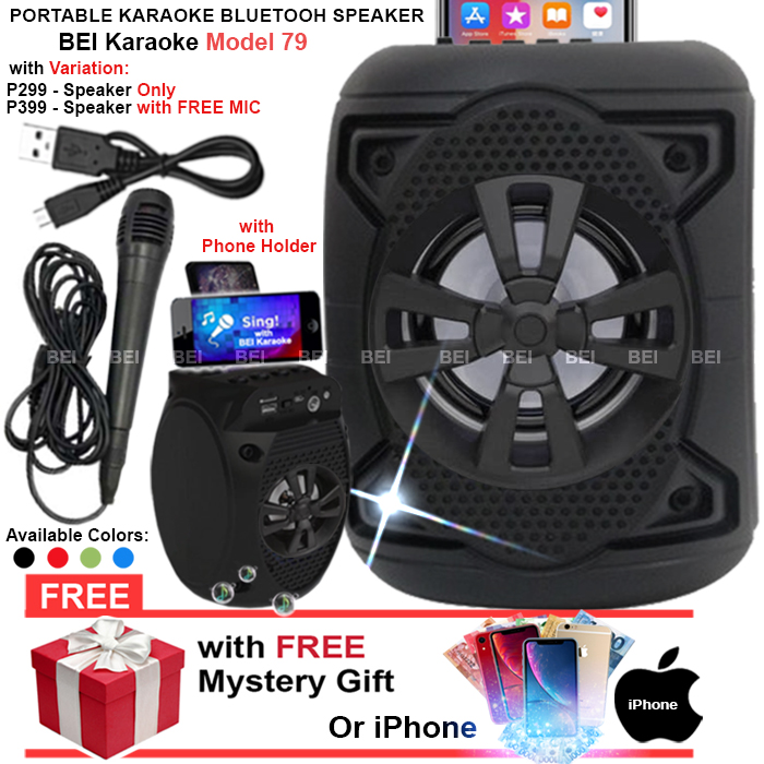BEI Karaoke Model 79 Wireless Portable LED Bluetooth Gym Workout, Zumba