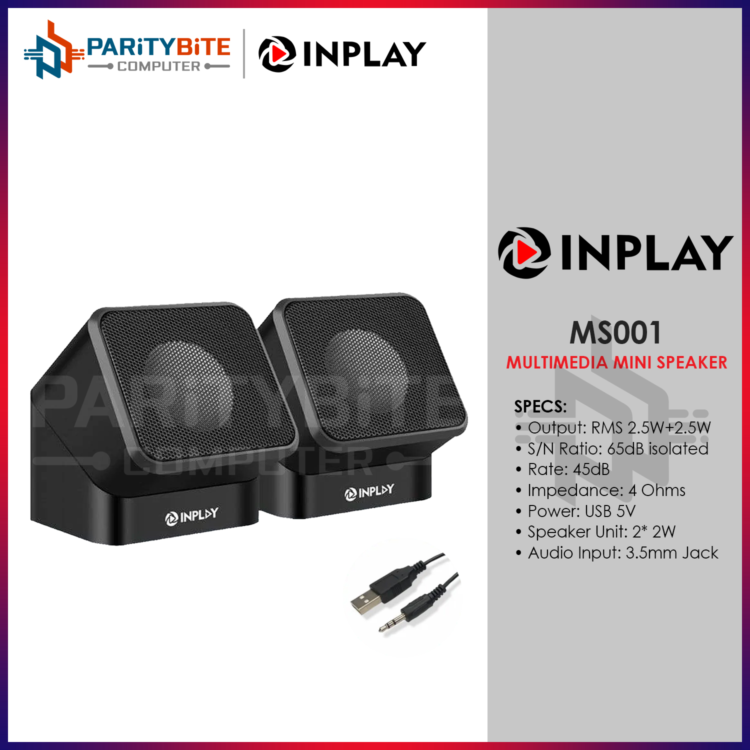 InPlay Mini Digital Speaker MS001 USB 2.0 Type Multimedia Speaker For ...