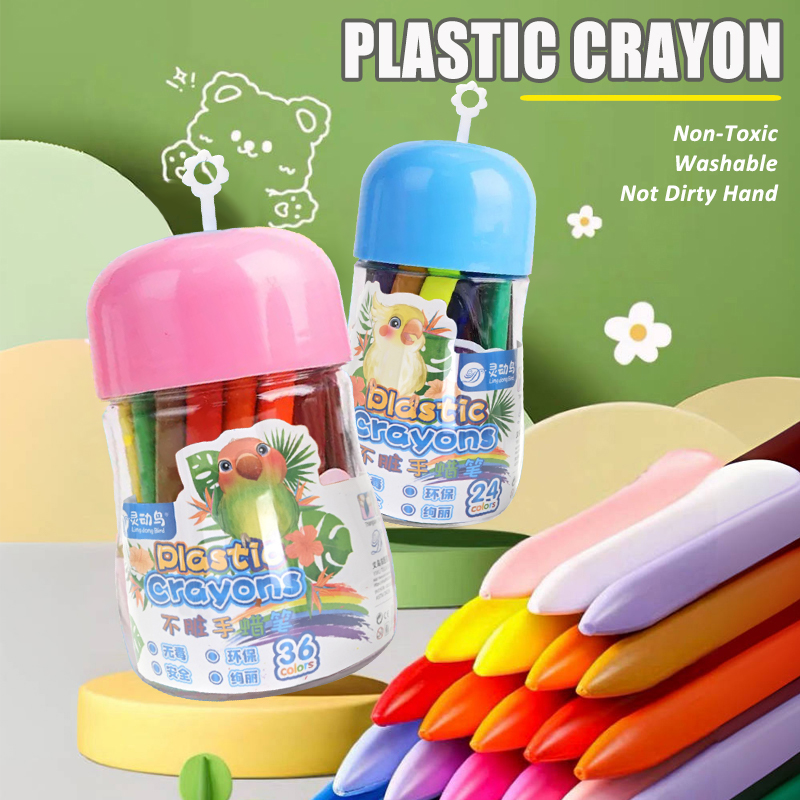 12/24/36 Colors Washable Non-Toxic Crayon Set for Kids Toddlers Coloring  Art Supplies Safe