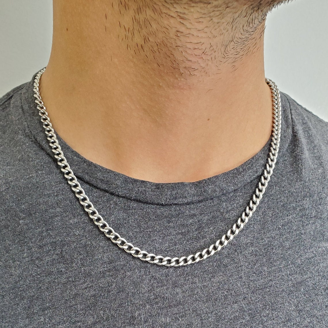 🔥 Cuban Chain, Silver Necklace For Men 